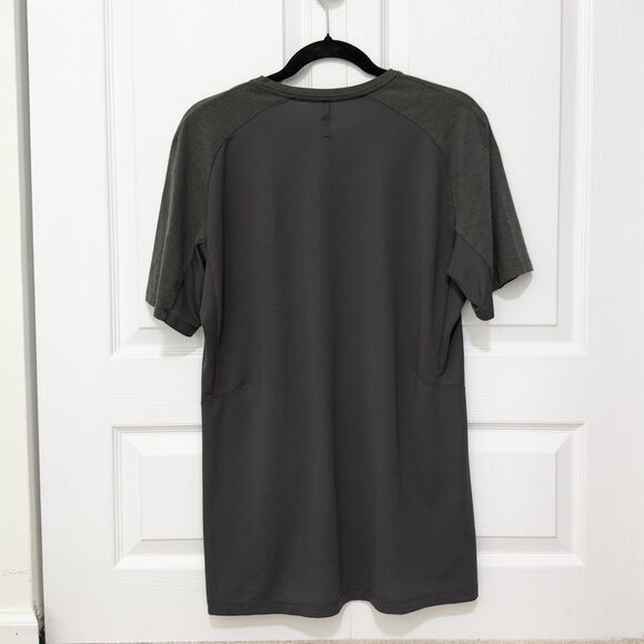 Men Lululemon Always Agile Short Sleeve Shirt Graphite Grey and Green - Picture 2 of 9